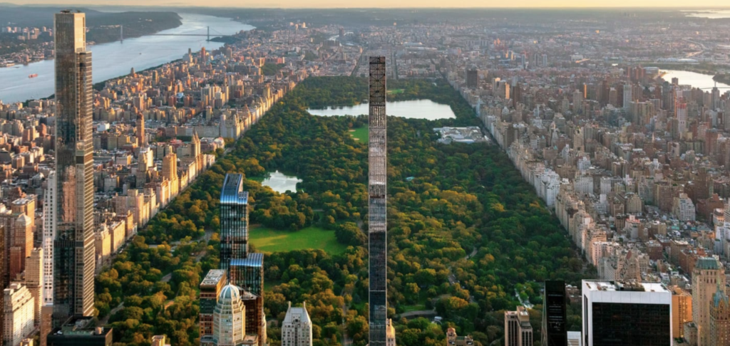 Najtenší mrakodrap na svete je dokončený. Apartmány v newyorskom Steinway Tower stoja desiatky miliónov dolárov