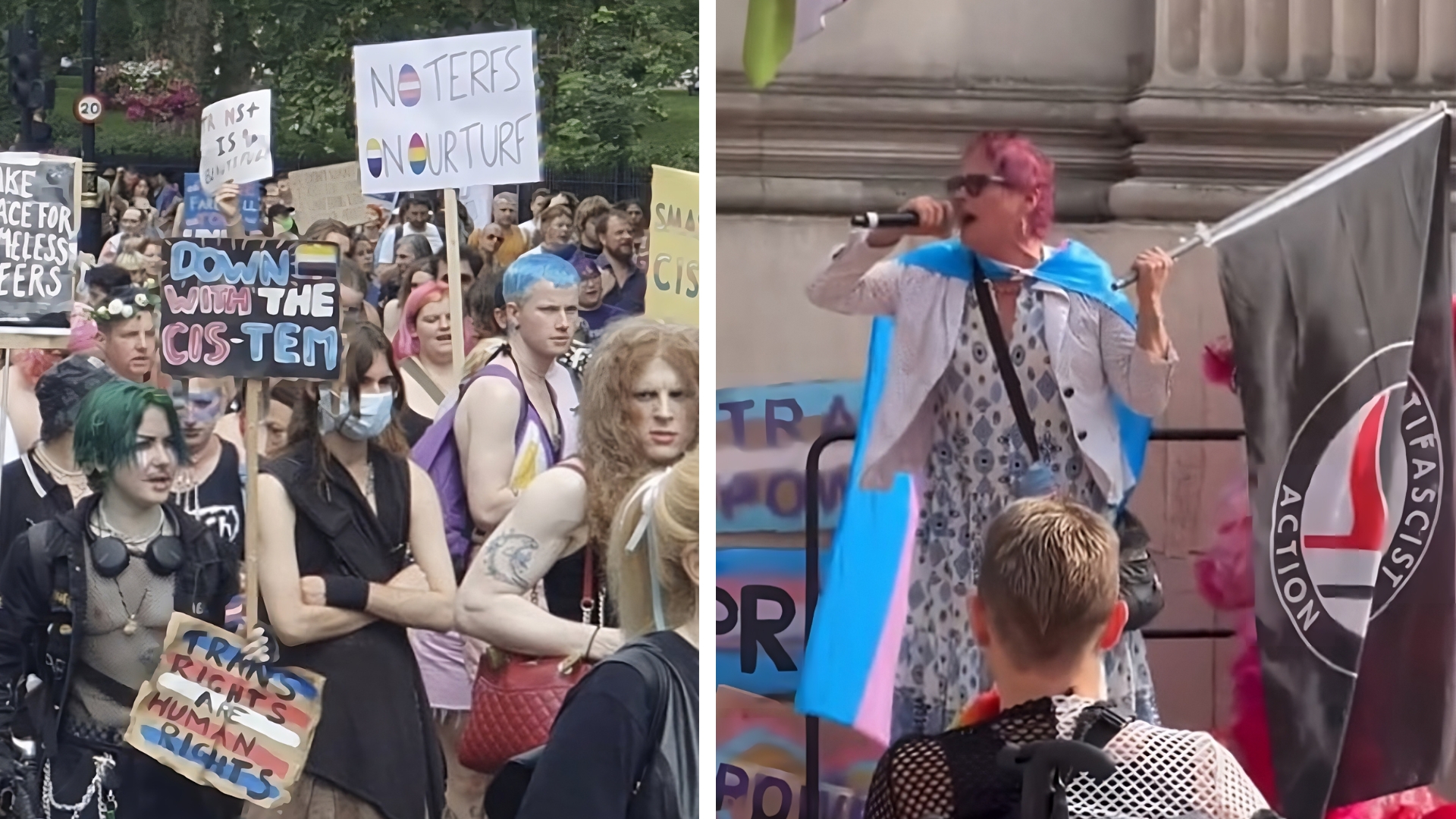 Dajte jej päsťou. Rečník na londýnskom pochode transhrdosti vyzýval na násilie na ženách