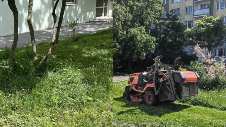 kosenie trávy v KE