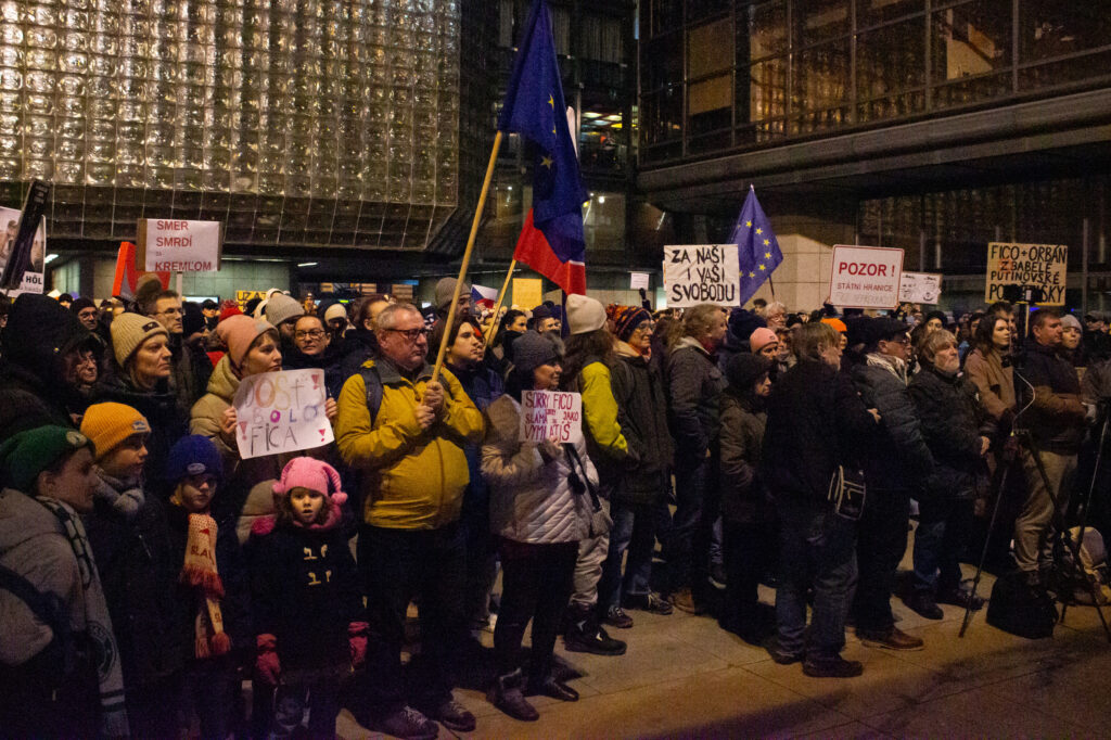 Protest Slovákov v Prahe 7. januára 2025. Foto: Barbora Vizváryová/TASR